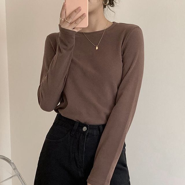 5컬러 소프트터치 베이직 라운드넥 티셔츠 가을티셔츠