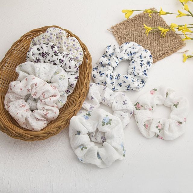 플라워 곱창 밴드 머리끈 세트 헤어끈 머리장식 3종 4종세트