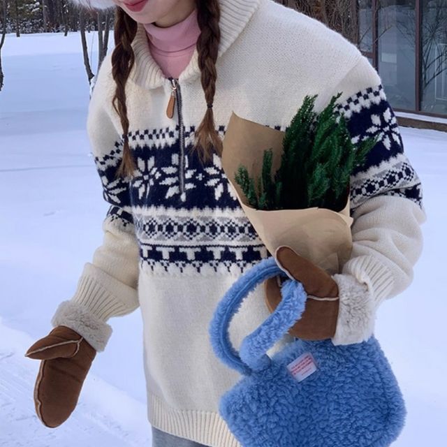 도톰한 노르딕 자가드 니트 JSD-1005307