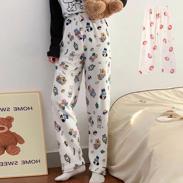 겨울 수면잠옷 바지 파자마 극세사 홈웨어 팬츠