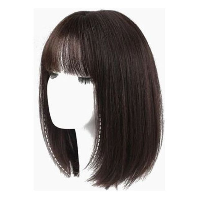 여성 중단발 통가발 자연스러운 긴머리 가발