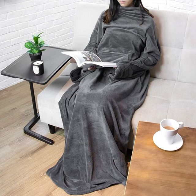 극세사 소매 담요 블랭킷 휴대용 두꺼운 쇼파용