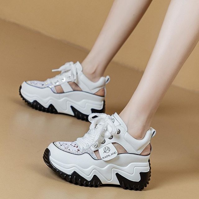 보멘 레이스 실루엣 통굽 키높이 운동화 SD-250538