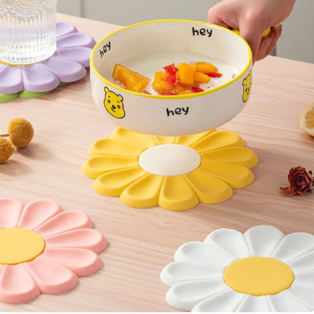 실리콘 플라워 냄비 받침대 주방용품 냄비받침 소품