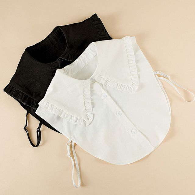 면 프릴 빅 페이크 카라 넥케이프 이너카라 빅카라