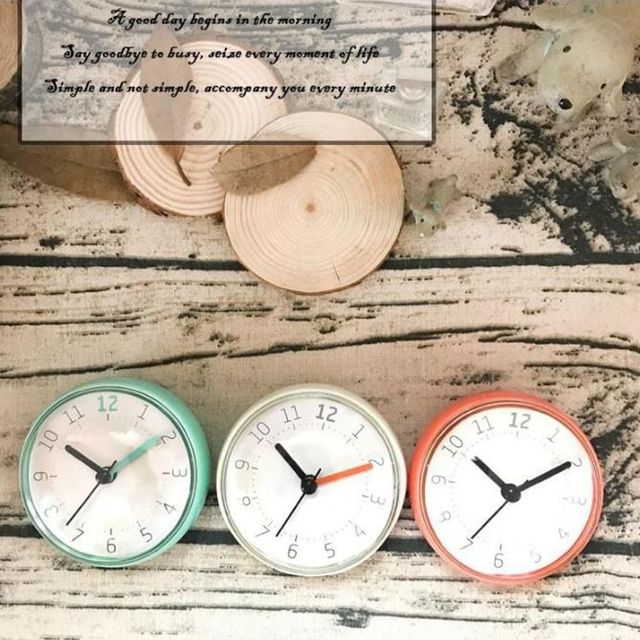 방수 미니 벽시계 흡착식 무소음 욕실용 시계