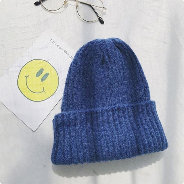 골지 캐주얼 롱비니 모자 남녀 커플 스타일