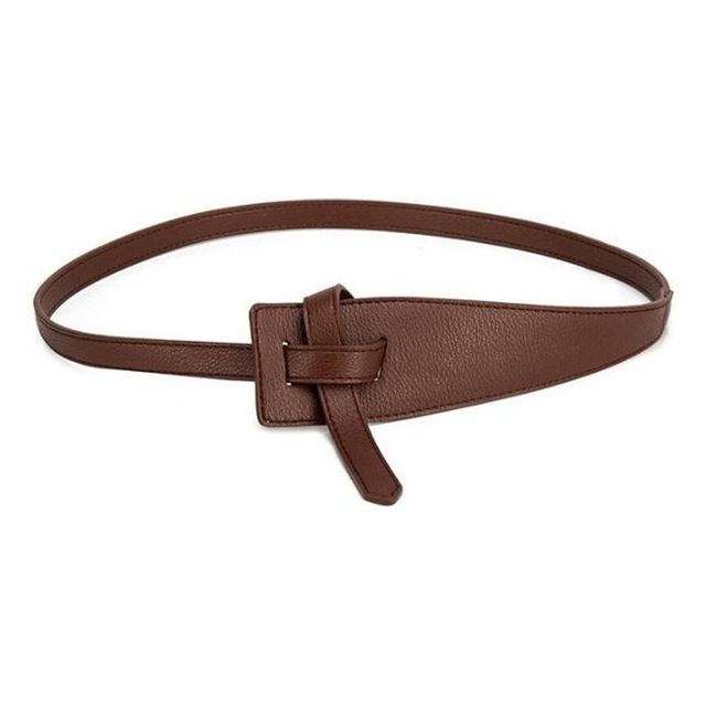 여성 정장 가죽장식 벨트 코트 사선 포인트