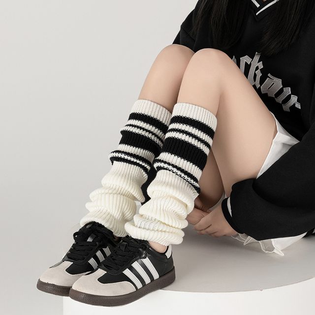 가젠 줄무늬 골지 니트 레그워머 발토시 SD-1004570
