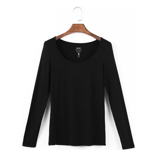 모달 라운드넥 여성 사계절 이너티셔츠 편안한 착용감