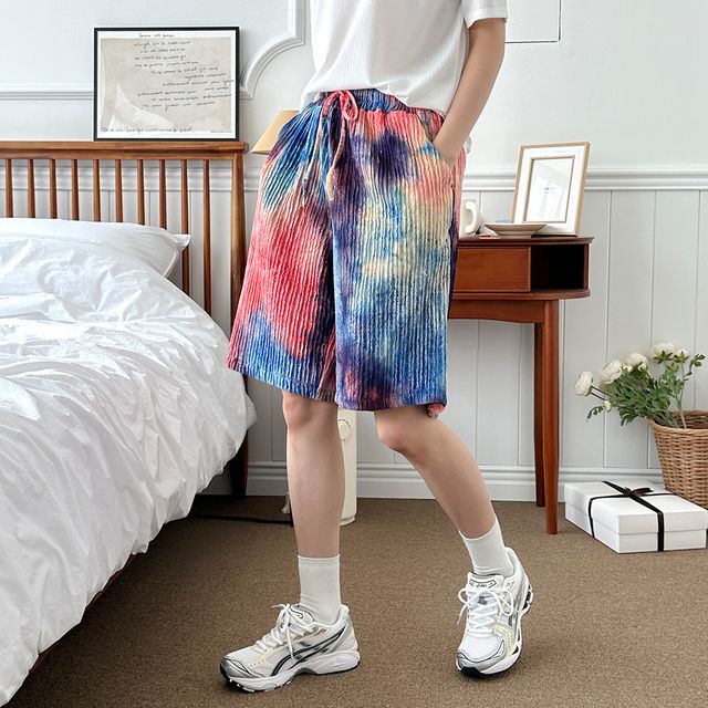 오로라 나염 그라데이션 주름통 반바지 SD-240565