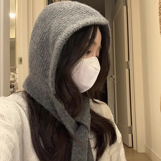 모자 머플러 일체형 보넷형 끈모자 URD-471