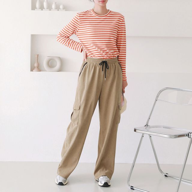 마르텡 골덴 버튼 카고 와이드바지 SD-1003655