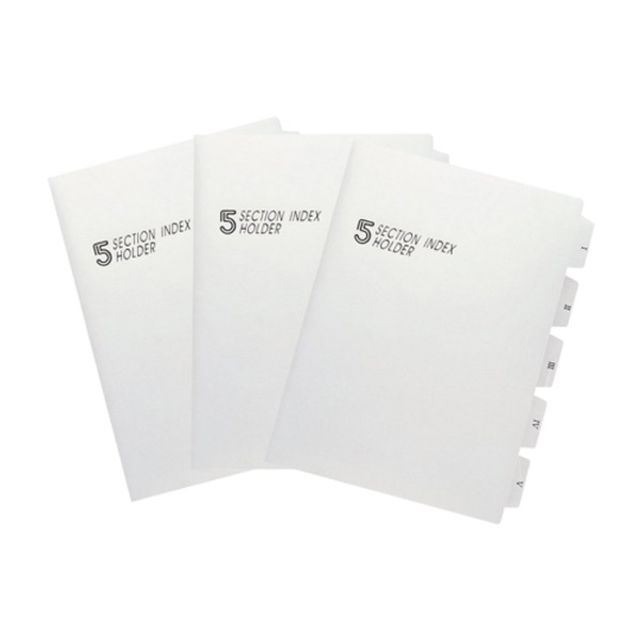 E35 PP화일 인덱스 분류 5섹션홀더 투명백색 A4 1개(제작 로고 인쇄 홍보 기념품 판촉물)