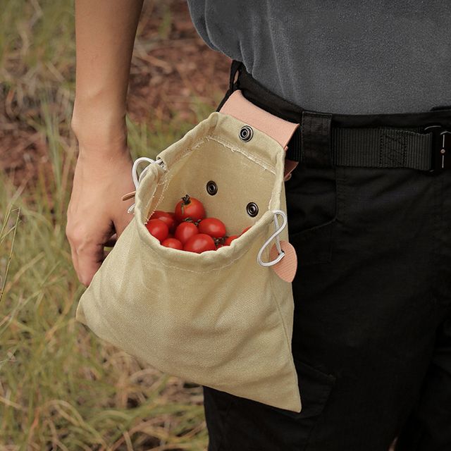 과일 채집 수확 허리 벨트 가방 휴대용 캔버스 힙색