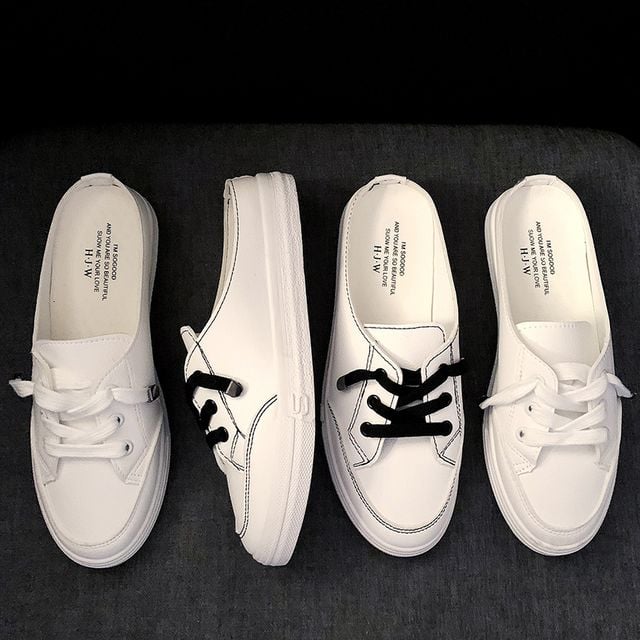 스티치 포인티드 여성 뮬 슬립온 MFNC-230011