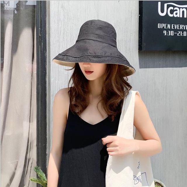 키밍 여성 양면 벙거지 모자 여름 버킷햇 스타일리쉬 패션 아이템