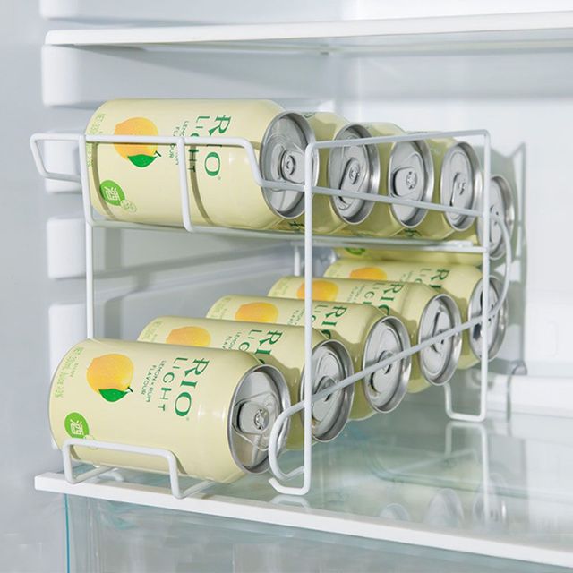 냉장고 캔음료 정리 트레이 보관함 효율적 공간 활용