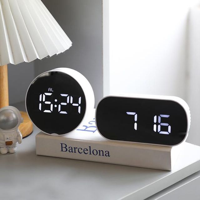 키밍 거울 온도 LED탁상시계 알람 미러 인테리어 습도