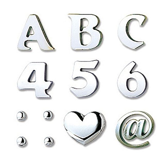 [ 은색 이니셜문자 낱개 ] 레터 레터링 글자 글자판 문자판 자동차 입체글자 영문 특수문자 층표시