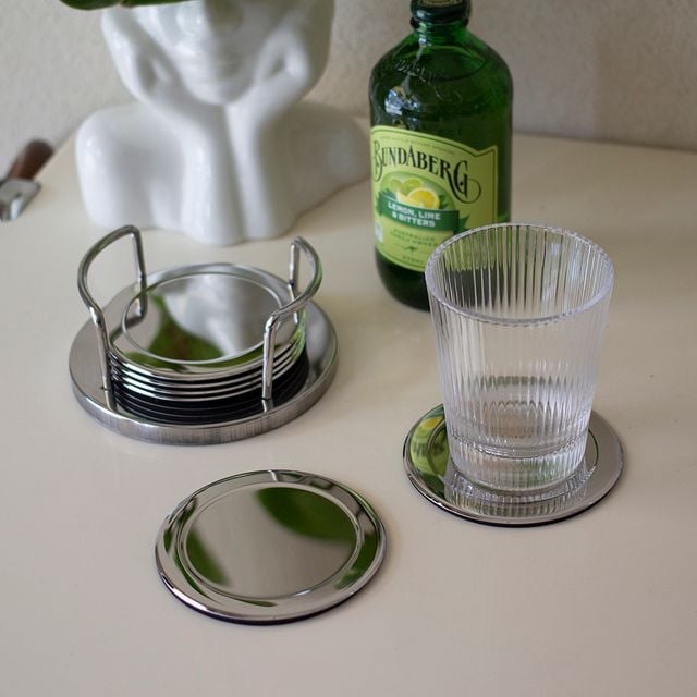 모던 스텐 컵받침 보관 홀더 세트 CHS-1005551