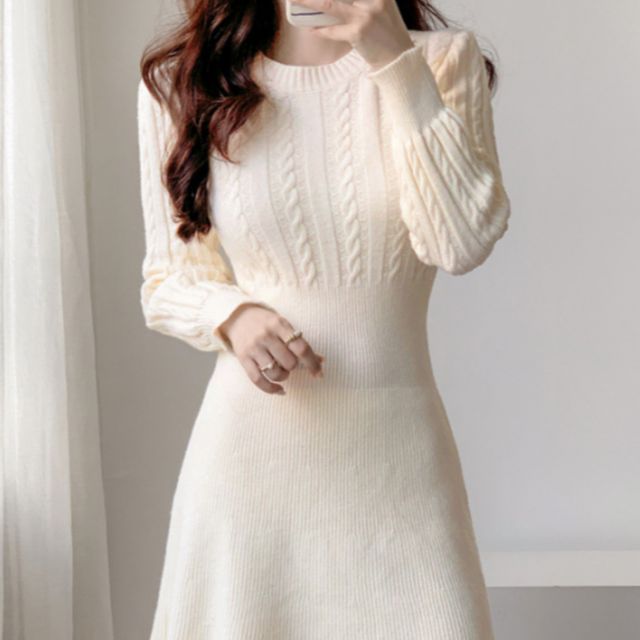 소프트 꽈배기 니트 미니 원피스 JSC-d0120 JSC-d0120