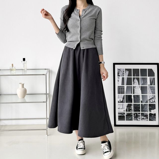 라렌스 코듀로이 플레어 스커트 롱치마 SD-1004495