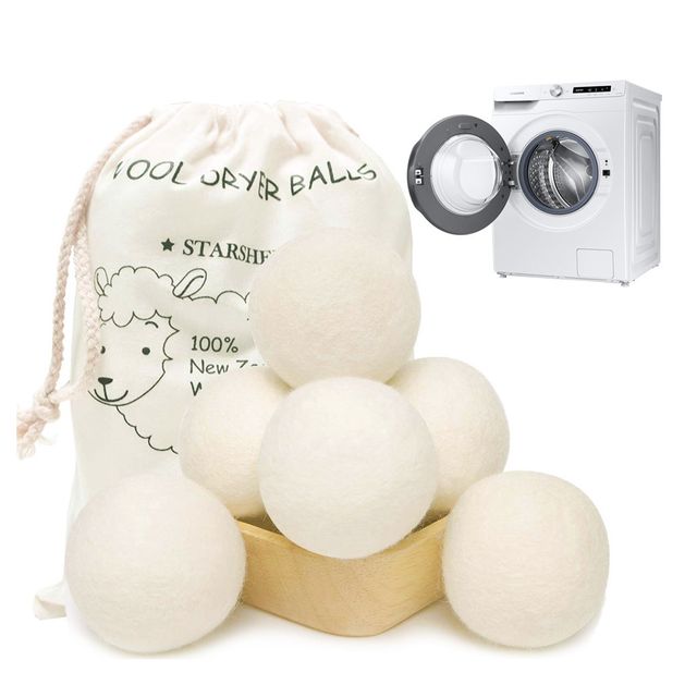 의류건조 양모볼 6개 양털 건조볼 먼지제거 구김방지