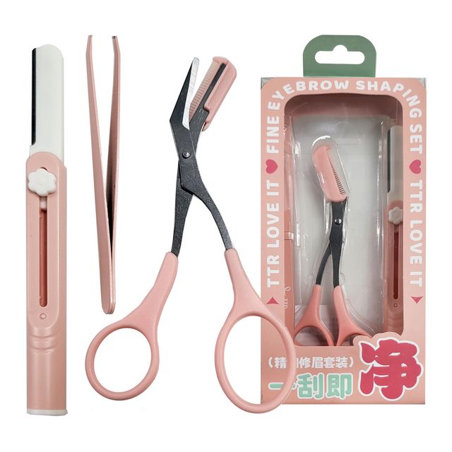 장만A634 눈썹정리툴 3종세트 미용가위 눈썹칼 핀셋 Huolang 만물선생 눈썹가위