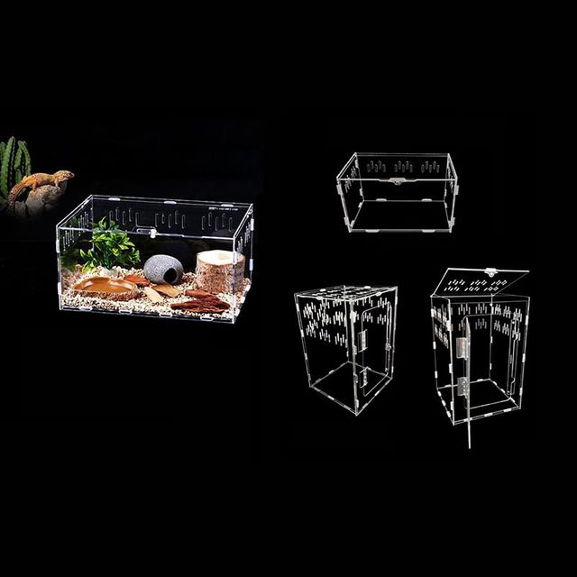 파충류 아크릴 사육장 거북이 투명 하우스 25x15x15CM