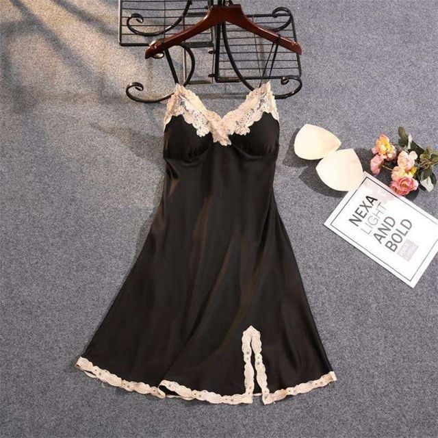 키밍 여성 레이스 슬림 원피스 잠옷 나사 홈웨어 파자마