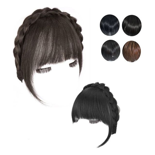 키밍 앞머리 머리띠 가발 땋은머리 해에밴드 내추럴