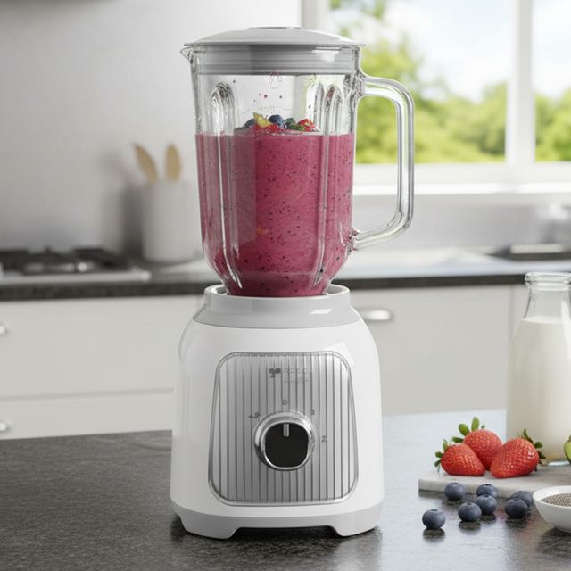 키친아트JS0002 포이베 유리 믹서기 1.5L 글라스블랜더 화이트