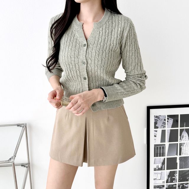 바넨스 하프케이블 꽈배기 가디건 SD-1004525