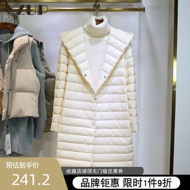 [해외] 코트에 매치한 패딩 여중장 얇고 얇은 슬림핏 솔리드