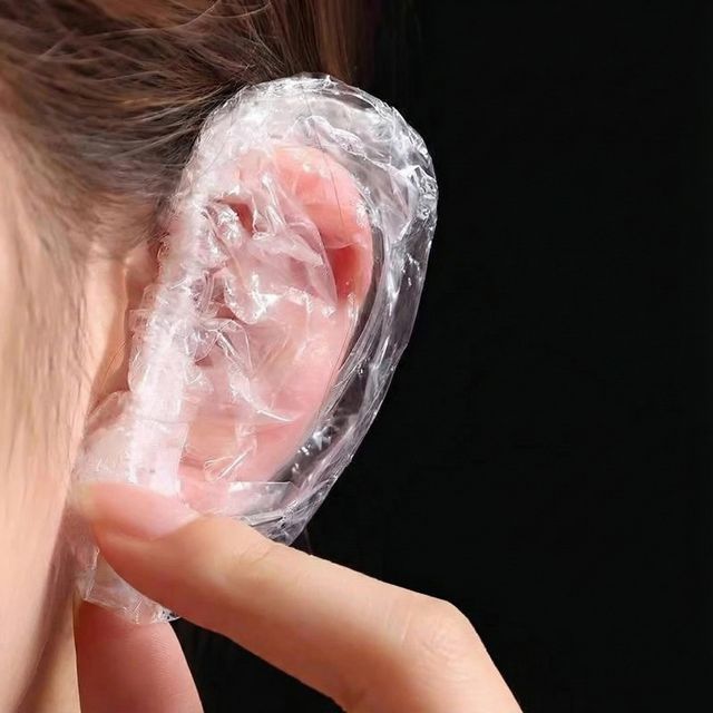 1회용 비닐 귀마개 이어캡 염색 귀덮개 귀커버 100P