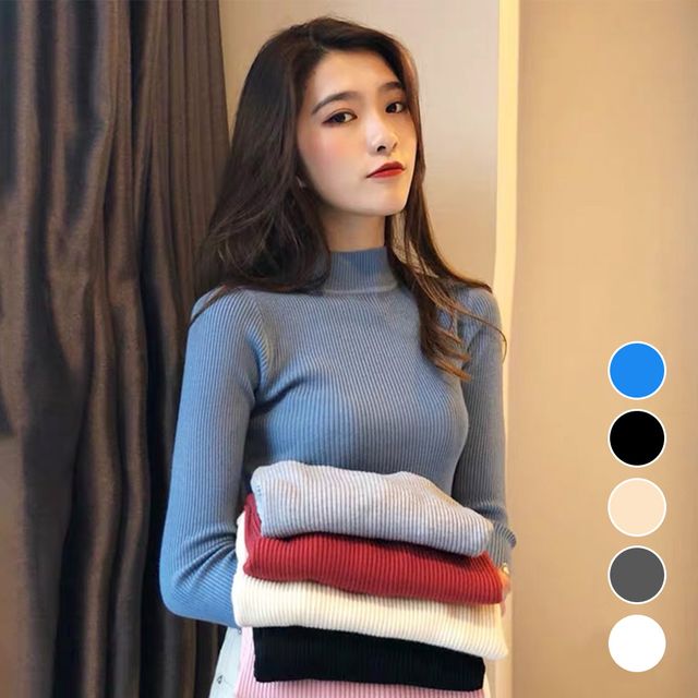 골지 니트 반목 티셔츠 URD_143