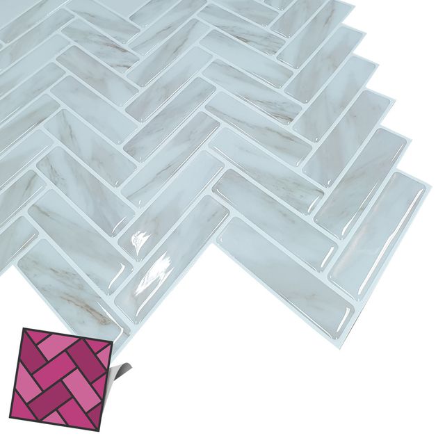 월타일스티커 032 갈매기 벽돌 데코 스티커타일