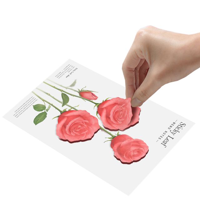 장미 외 대형 스티커리프 모음 점착메모지 나뭇잎