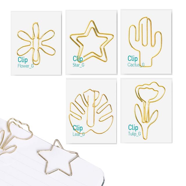 어프리 자연모양 클립 10P 꽃잎 별 튤립 선인장클립