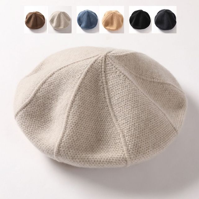 키밍 따뜻한 울 니트 베레모 방한모 볼륨 모자