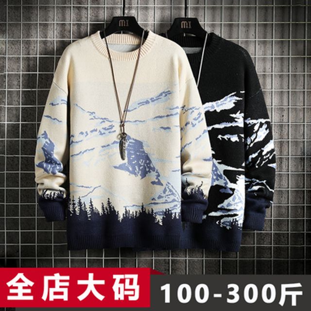 [해외] 국조 빅 사이즈 설산 스웨터 남 가을 겨울 디자인 쁘