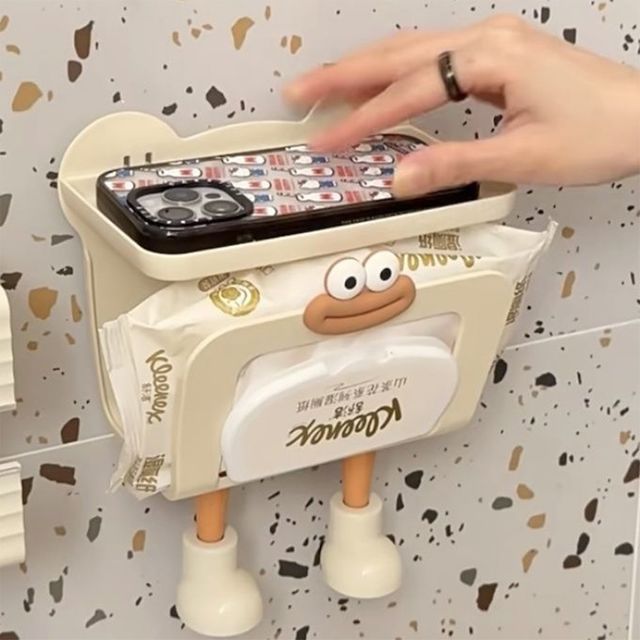 무타공 접착식 티슈 선반 홀더 HL-00066