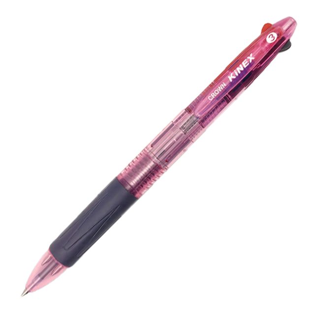크라운볼펜 키넥스 3색 볼펜 0.7 핑크(12개입)(제작 로고 인쇄 홍보 기념품 판촉물)