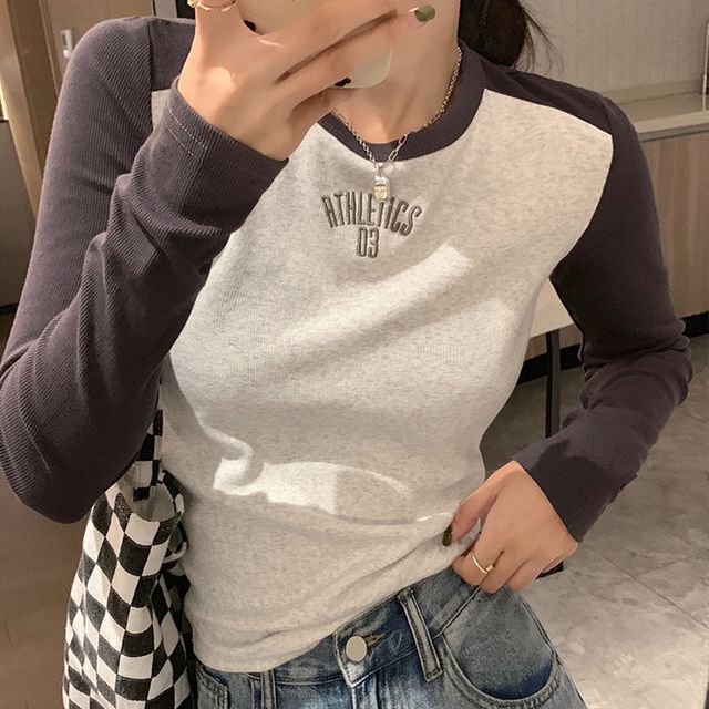 레터링 나그랑 골지 티셔츠 OSM-1006191