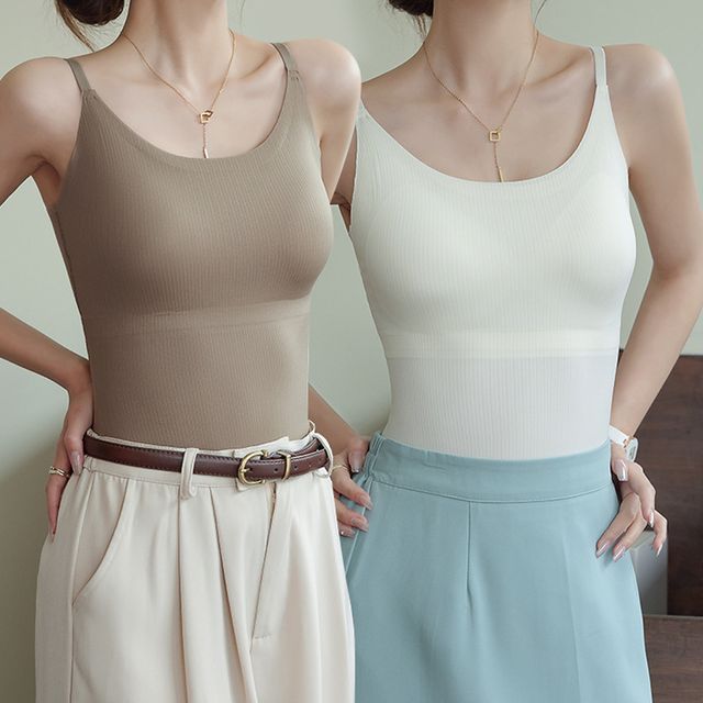 캡 내장형 햄라인 심리스 나시 티셔츠 URD-532