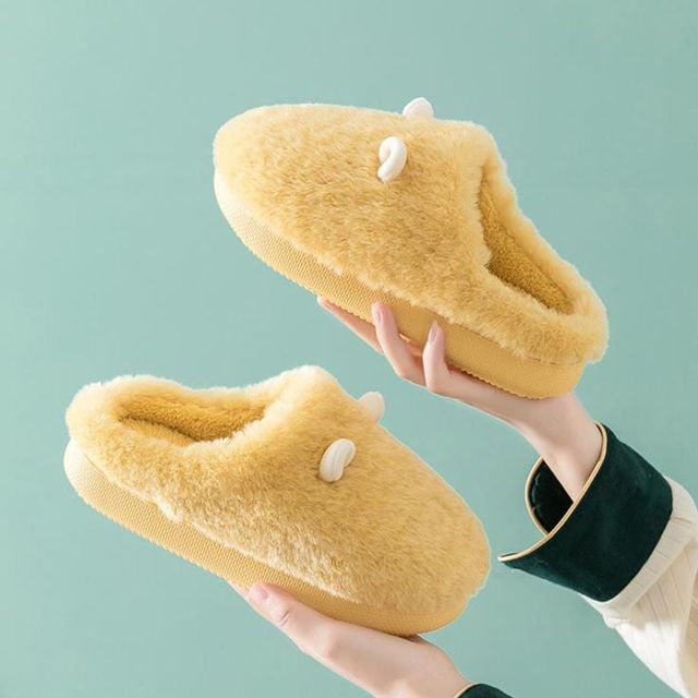 키밍 따뜻한 겨울 키높이 털 실내화 사무실 슬리퍼
