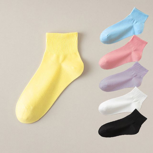 캔디 골지 발목 단목 양말 6color LM-0645