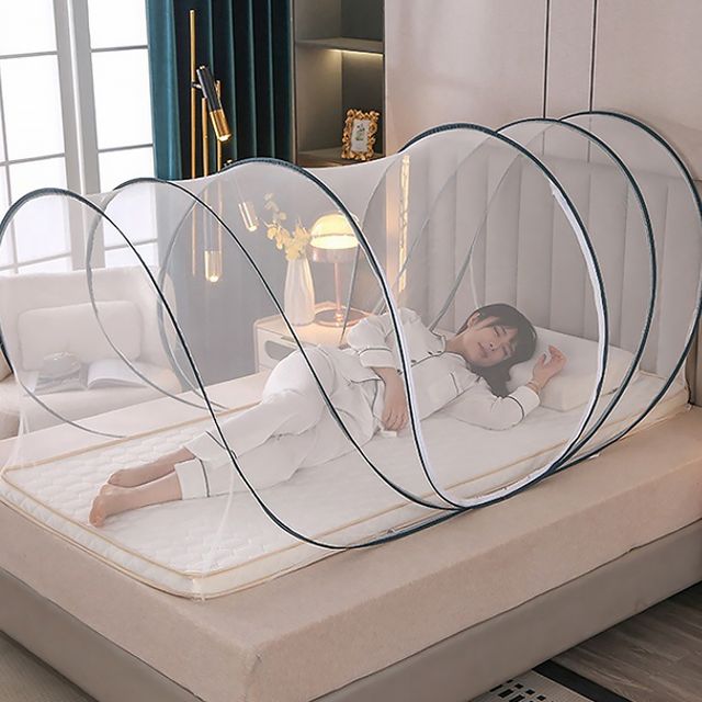 원터치 침대 모기장 싱글 텐트형 접이식 바닥 방충망