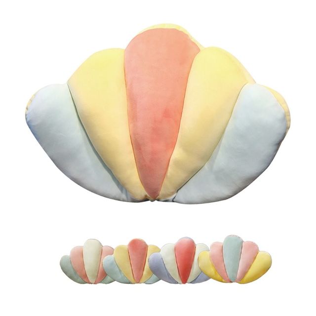 벨벳 조개 모양 소파 쿠션 등받이 집들이 선물용 침대 장식용 쿠션